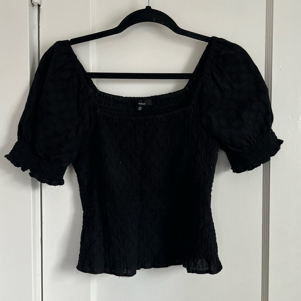 Madewell Smocked Puff Sleeve Blouse